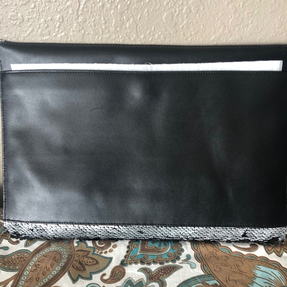 Rebecca Minkoff Large Sequin Leather Zip Clutch - Picture 5 of 6